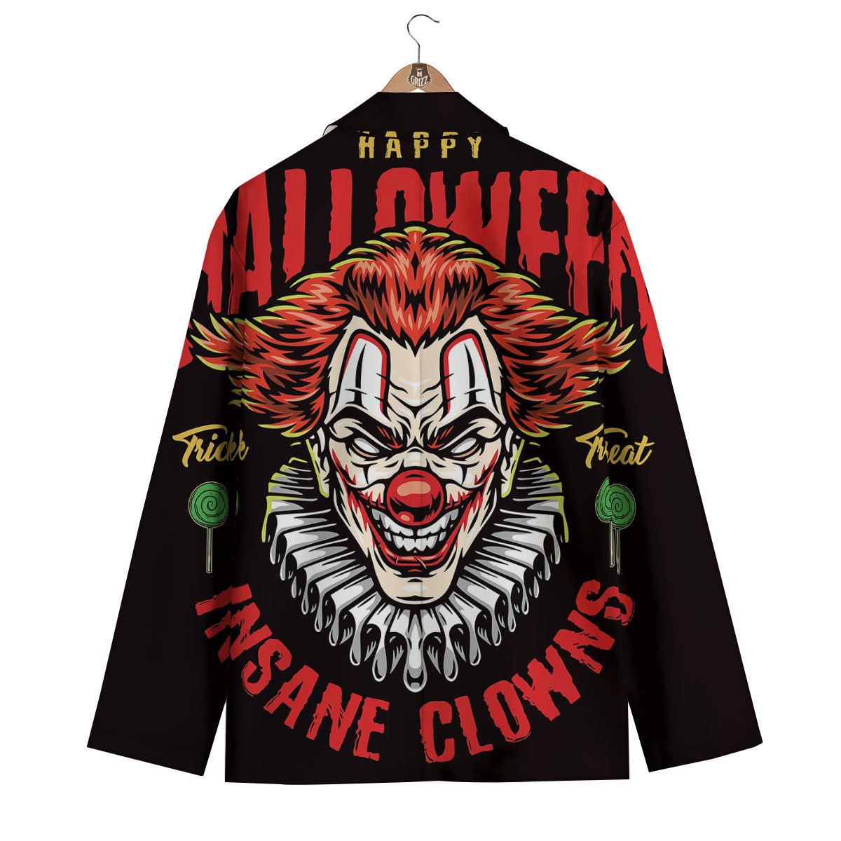Clown Halloween Print Men's Blazer-grizzshop