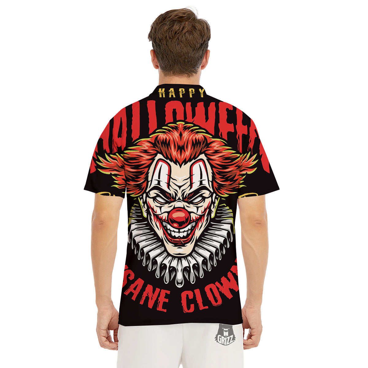 Clown Halloween Print Men's Golf Shirts-grizzshop