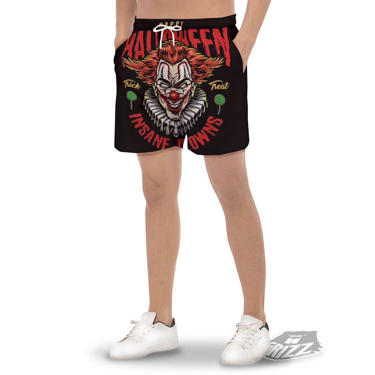 Clown Halloween Print Men's Gym Shorts-grizzshop