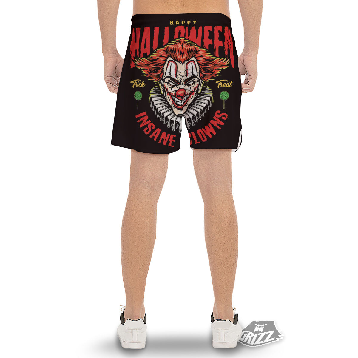 Clown Halloween Print Men's Gym Shorts-grizzshop