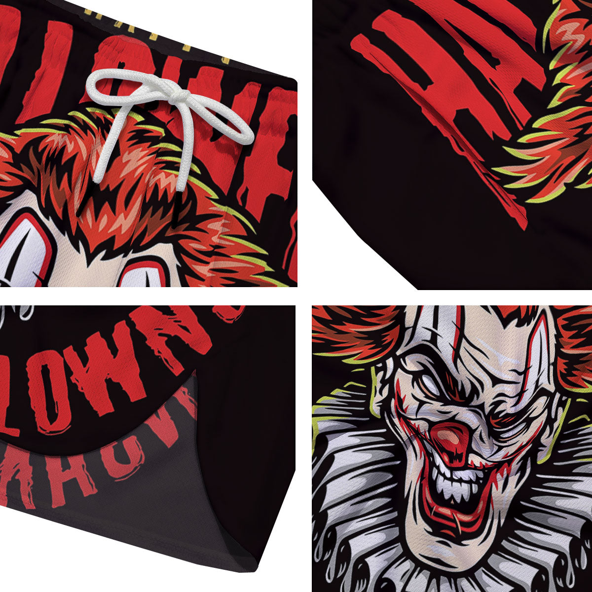 Clown Halloween Print Men's Running Shorts-grizzshop