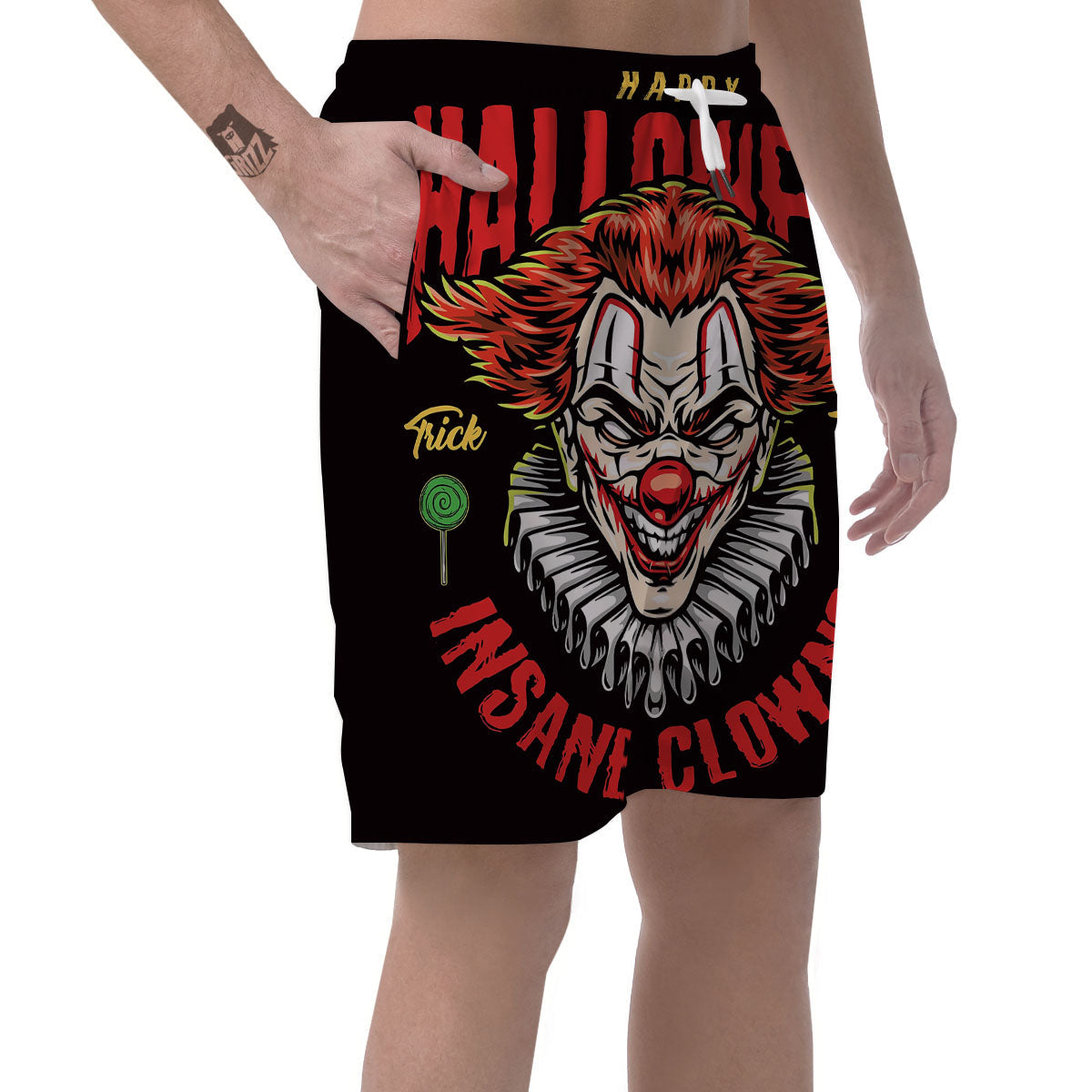 Clown Halloween Print Men's Shorts-grizzshop