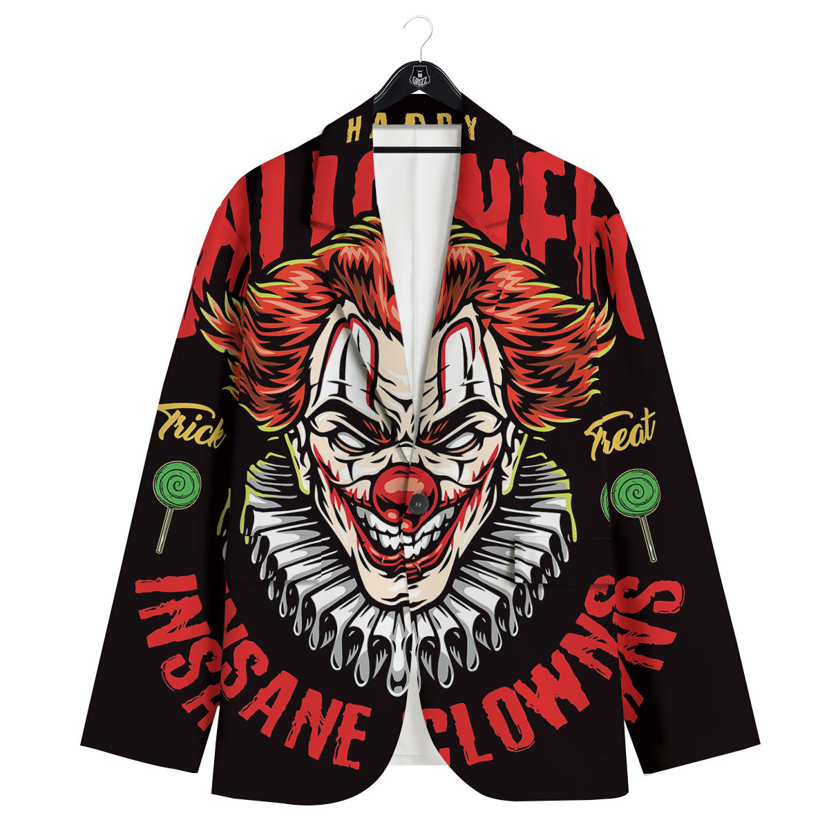 Clown Halloween Print Men's Sport Coat-grizzshop