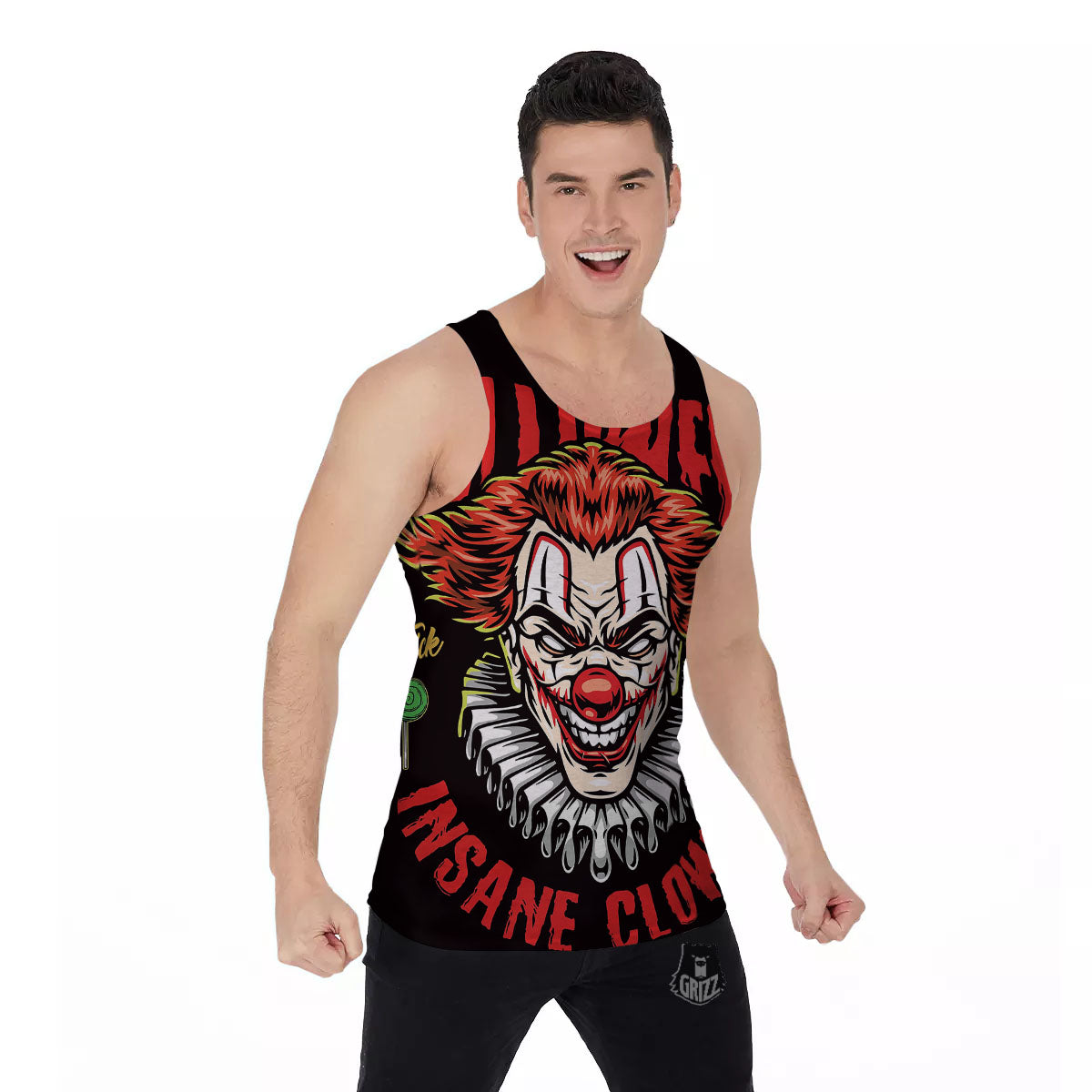 Clown Halloween Print Men's Tank Top-grizzshop