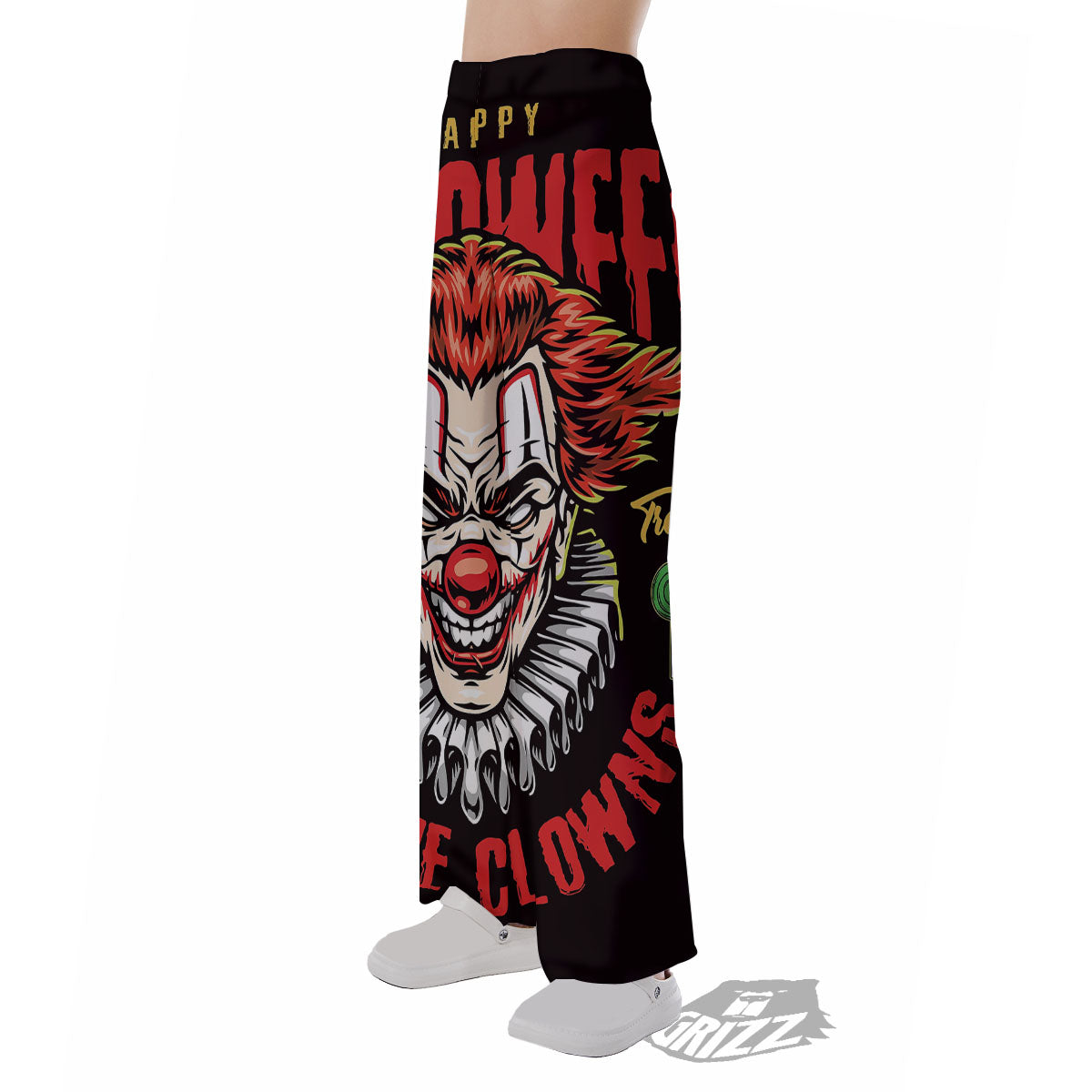 Clown Halloween Print Pajama Pants-grizzshop