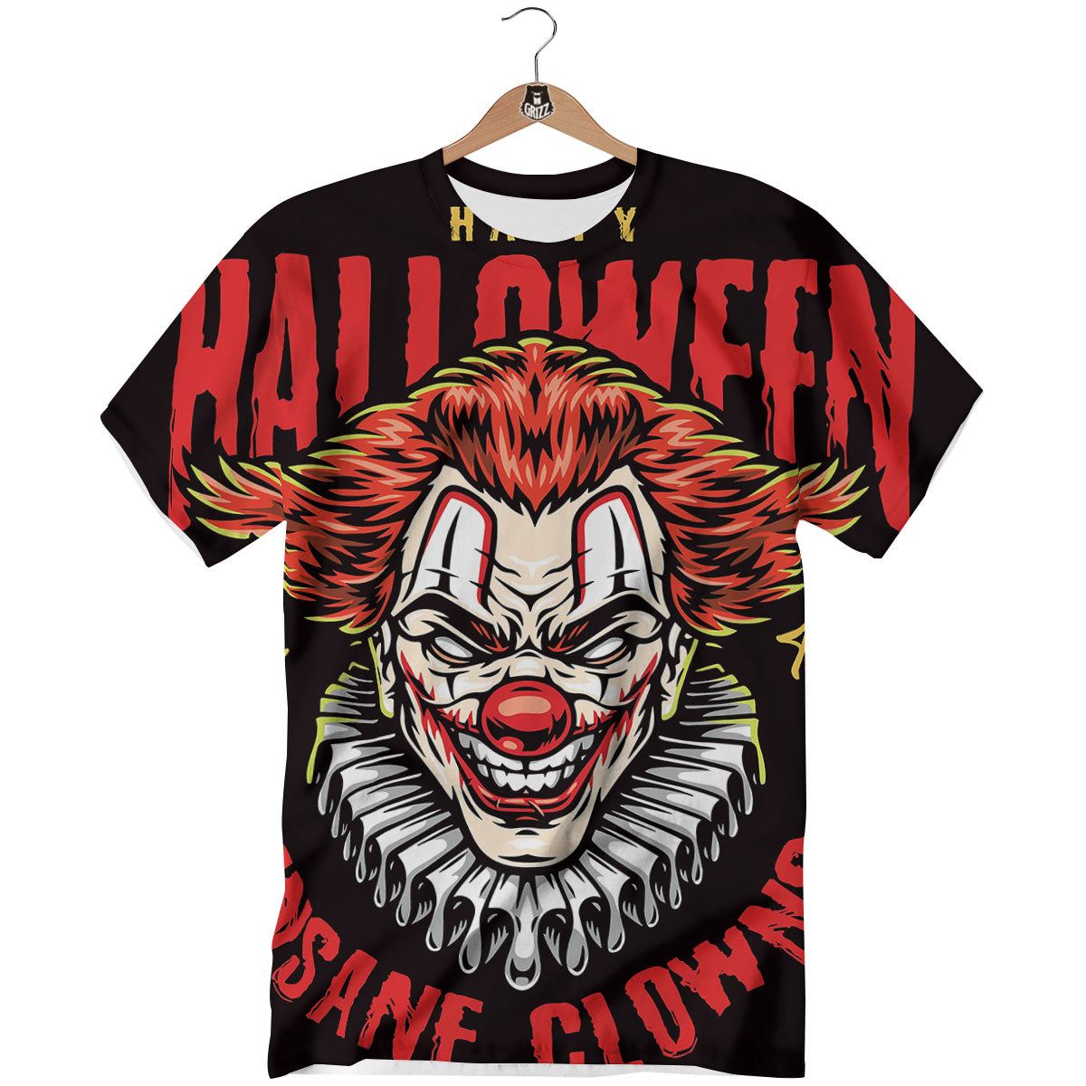 Clown Halloween Print T-Shirt-grizzshop
