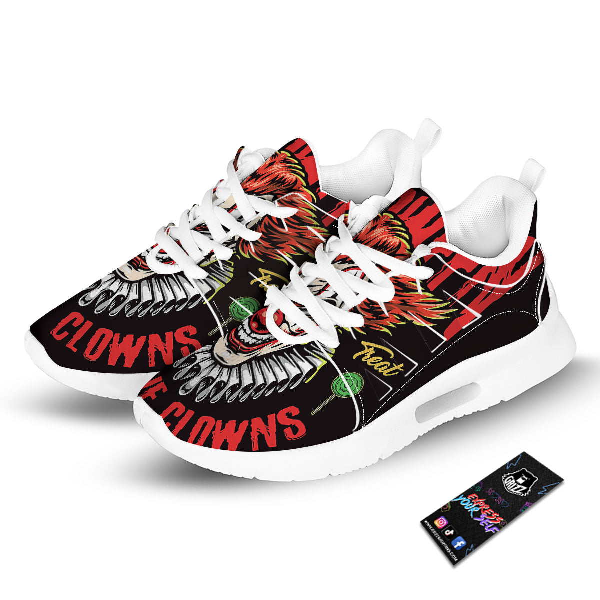 Clown Halloween Print Tennis Shoes-grizzshop