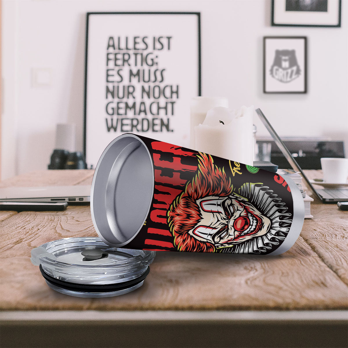 Clown Halloween Print Tumbler-grizzshop