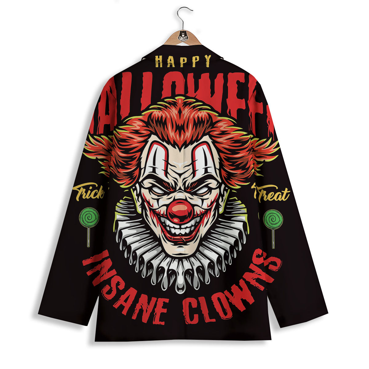 Clown Halloween Print Women's Blazer-grizzshop