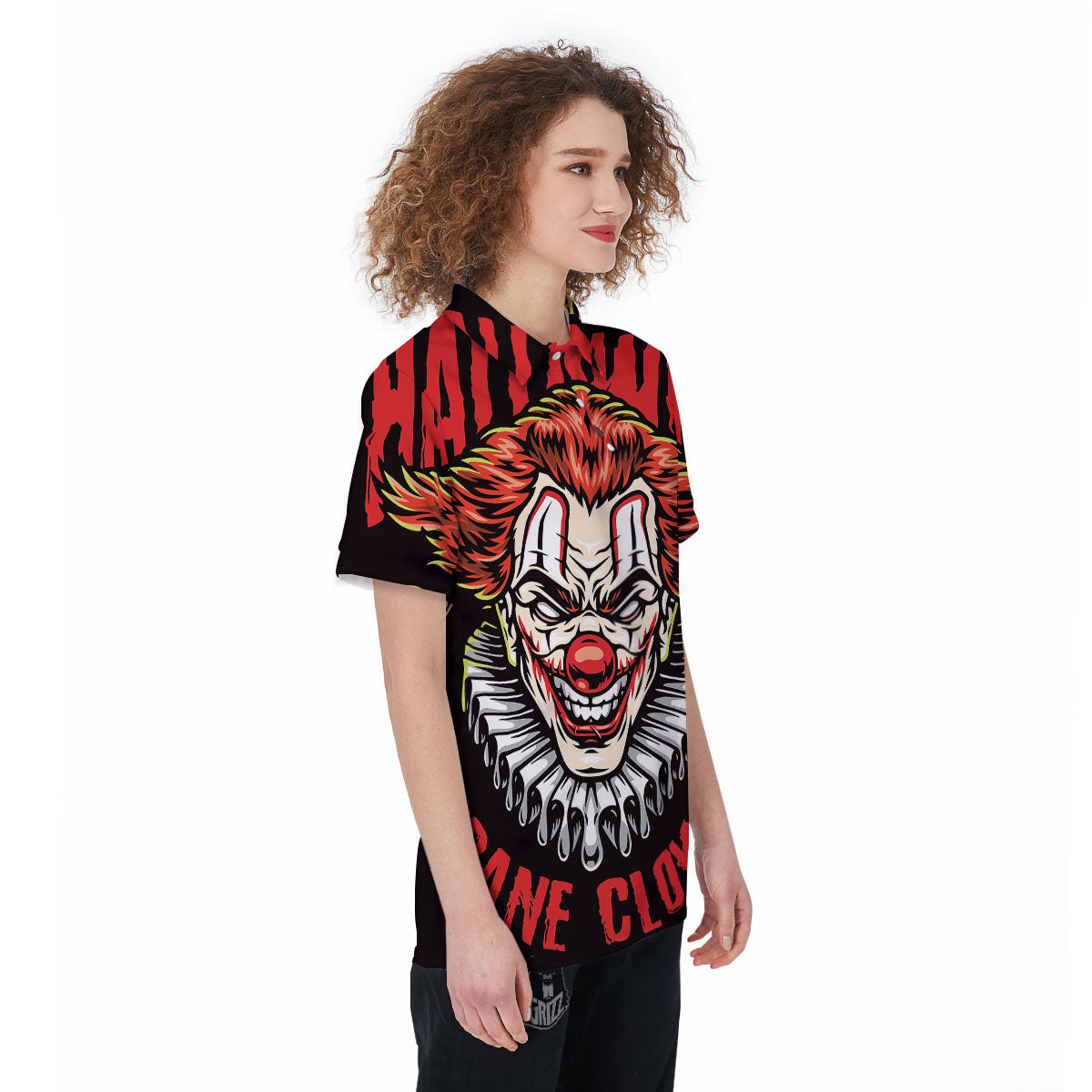 Clown Halloween Print Women's Golf Shirts-grizzshop