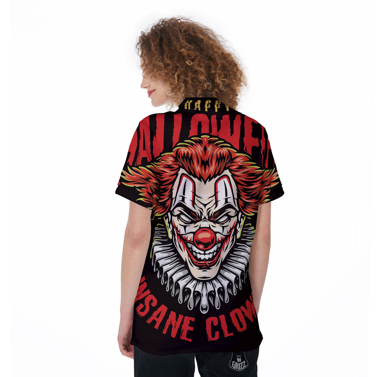 Clown Halloween Print Women's Golf Shirts-grizzshop