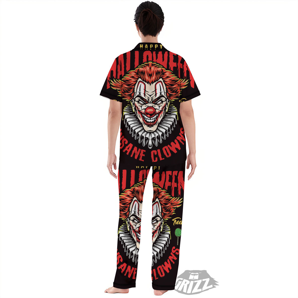 Clown Halloween Print Women's Pajamas Set-grizzshop