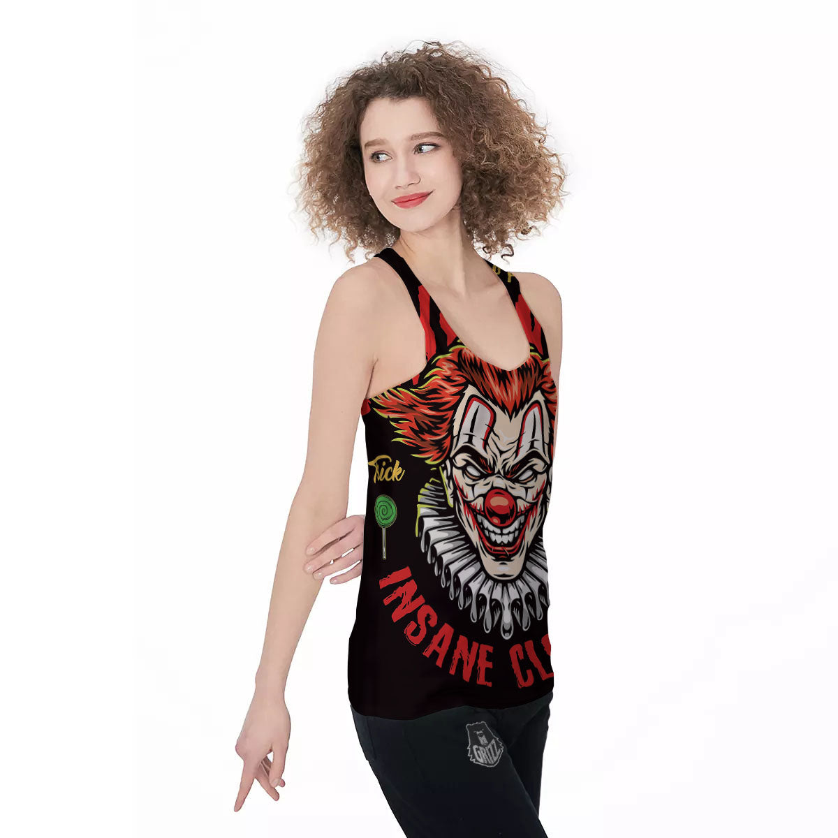 Clown Halloween Print Women's Racerback Tank Top-grizzshop