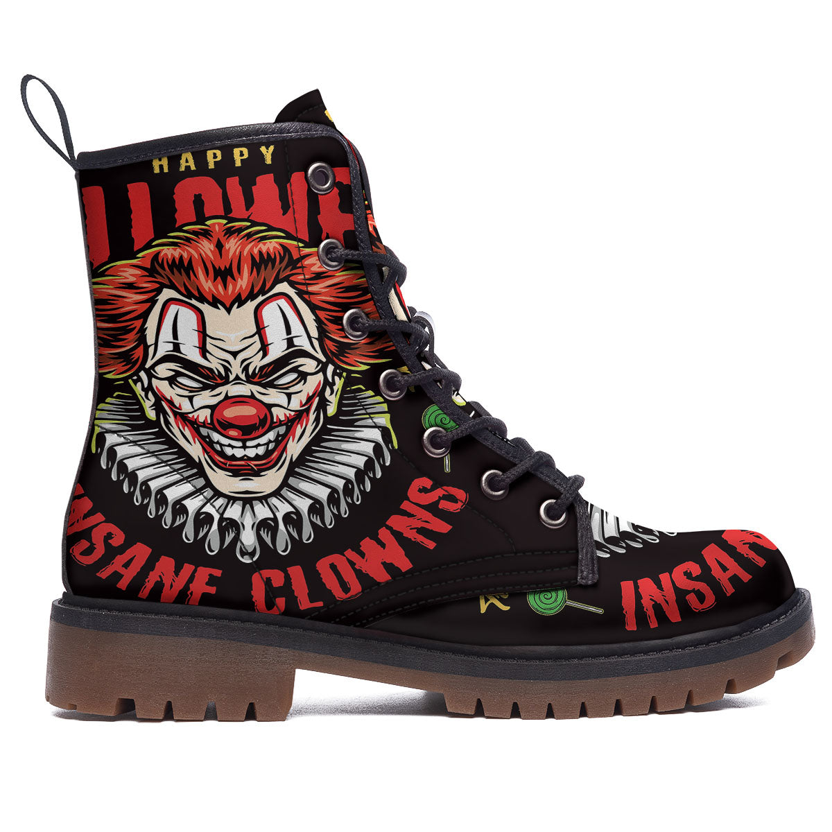 Clown Halloween Print Work Boots-grizzshop