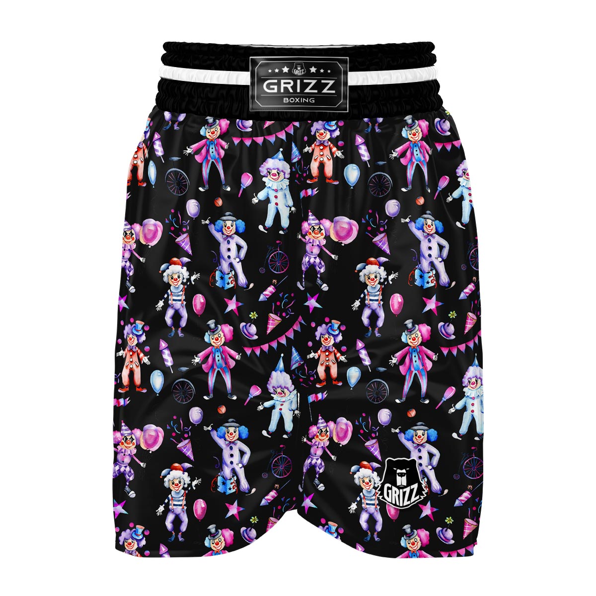 Clown Pattern Print Boxing Shorts-grizzshop