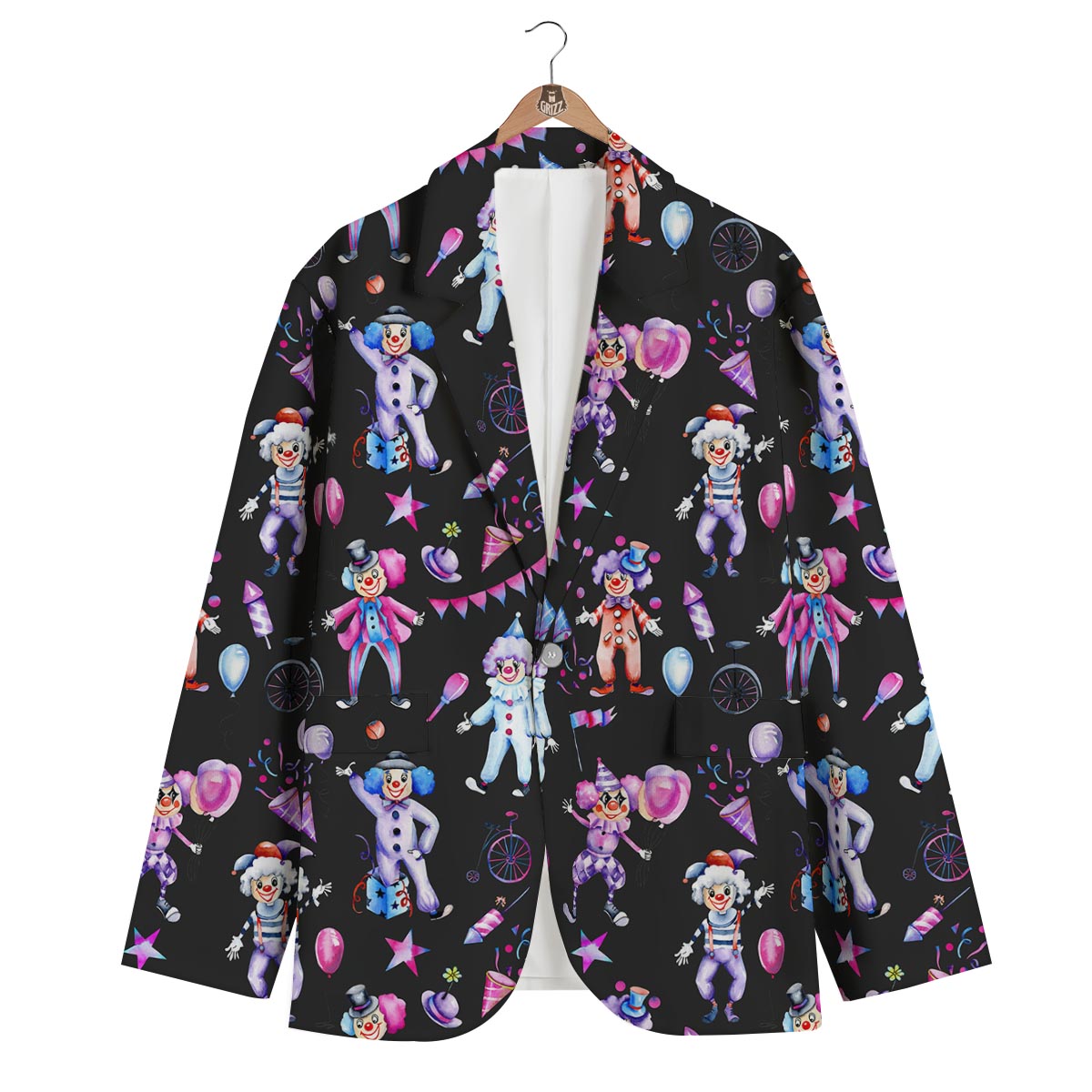 Clown Pattern Print Men's Blazer-grizzshop
