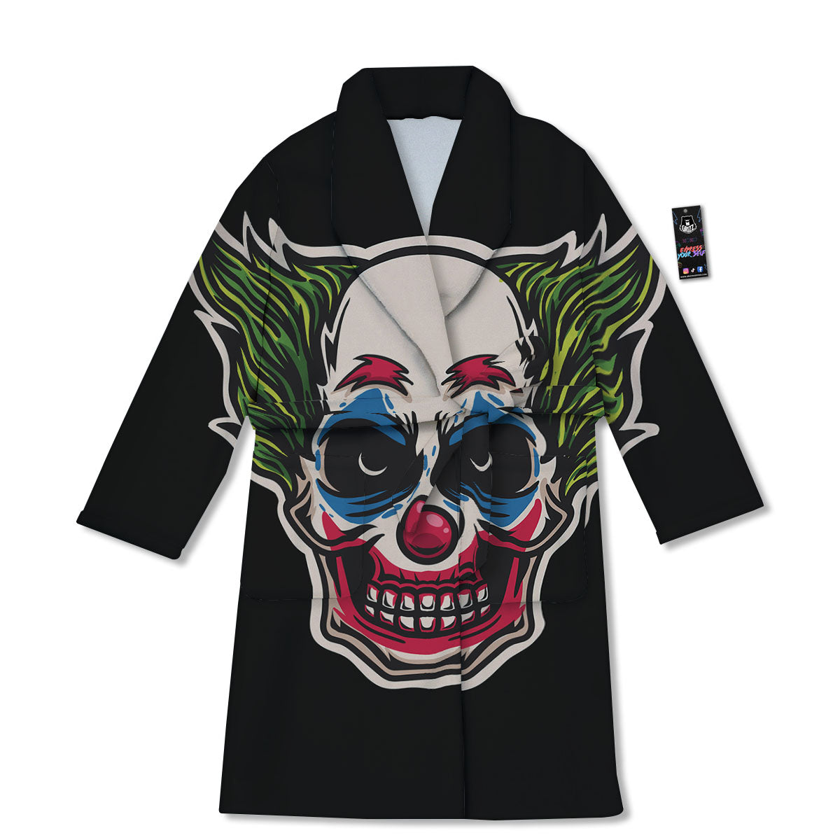 Clown Scary Cartoon Print Bathrobe-grizzshop