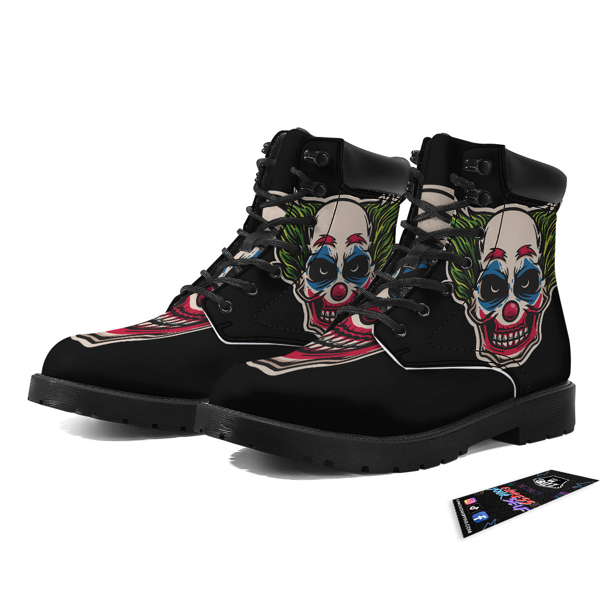Clown Scary Cartoon Print Boots-grizzshop