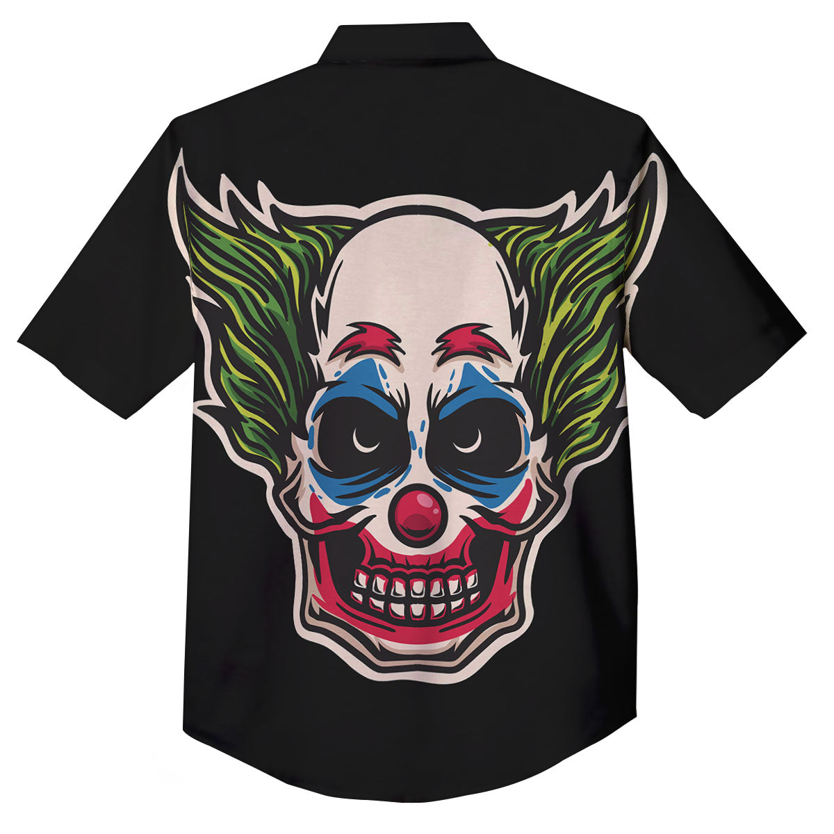 Clown Scary Cartoon Print Button Up Shirt-grizzshop