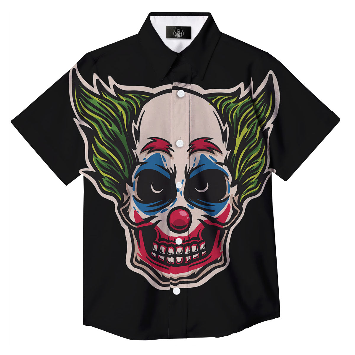 Clown Scary Cartoon Print Button Up Shirt-grizzshop