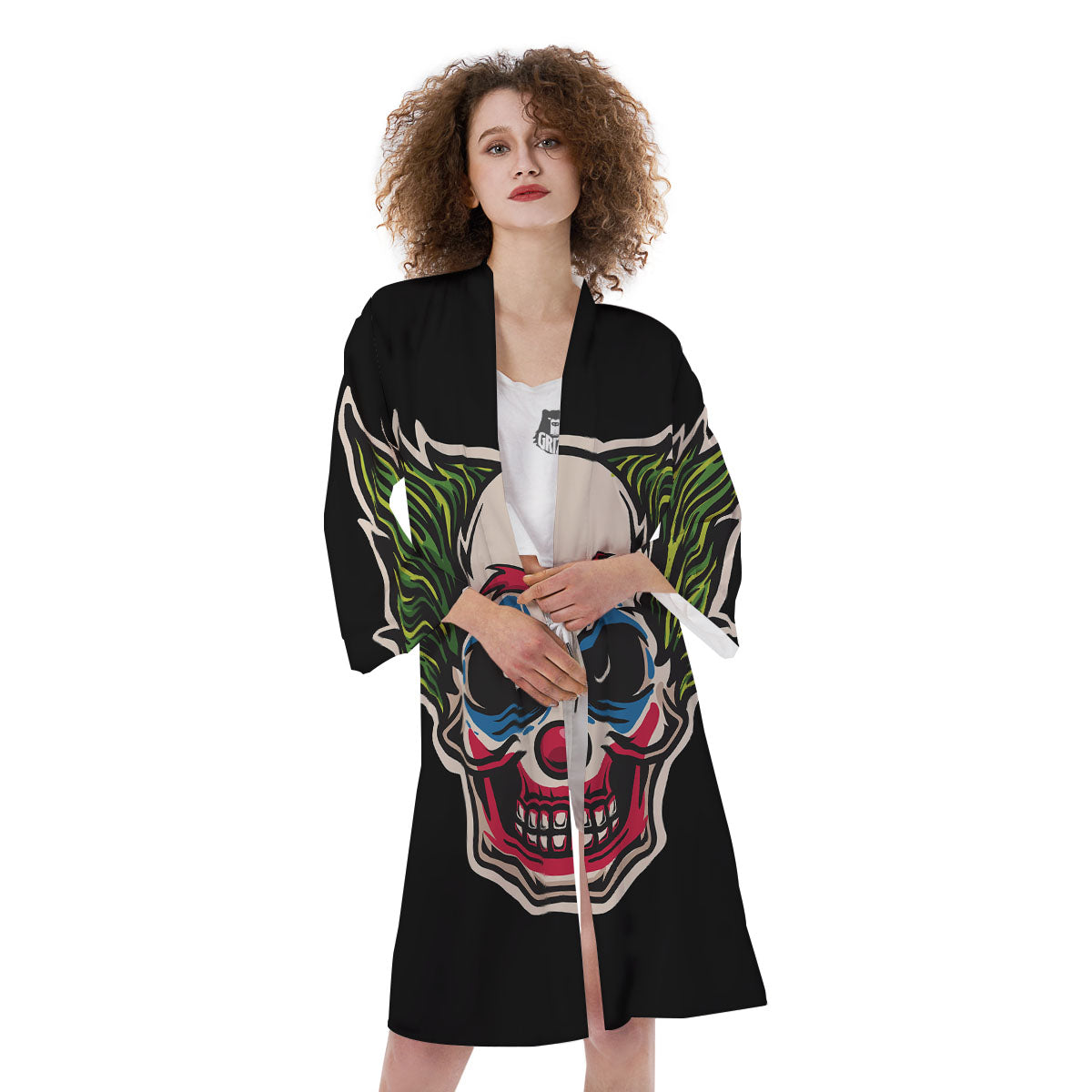 Clown Scary Cartoon Print Kimono-grizzshop