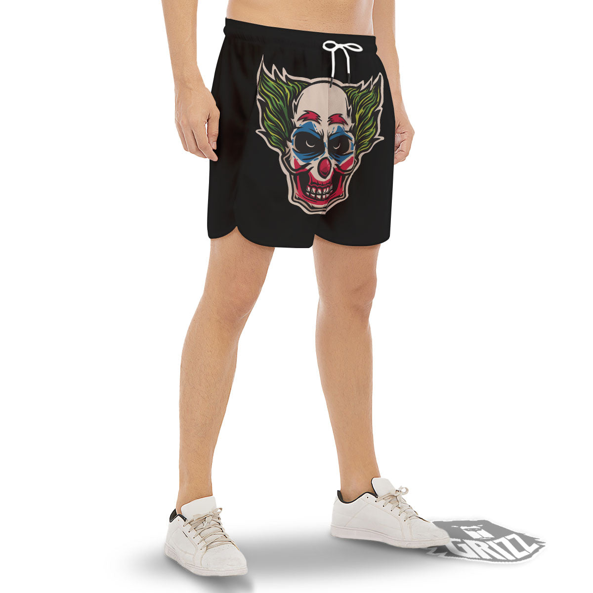 Clown Scary Cartoon Print Men's Gym Shorts-grizzshop