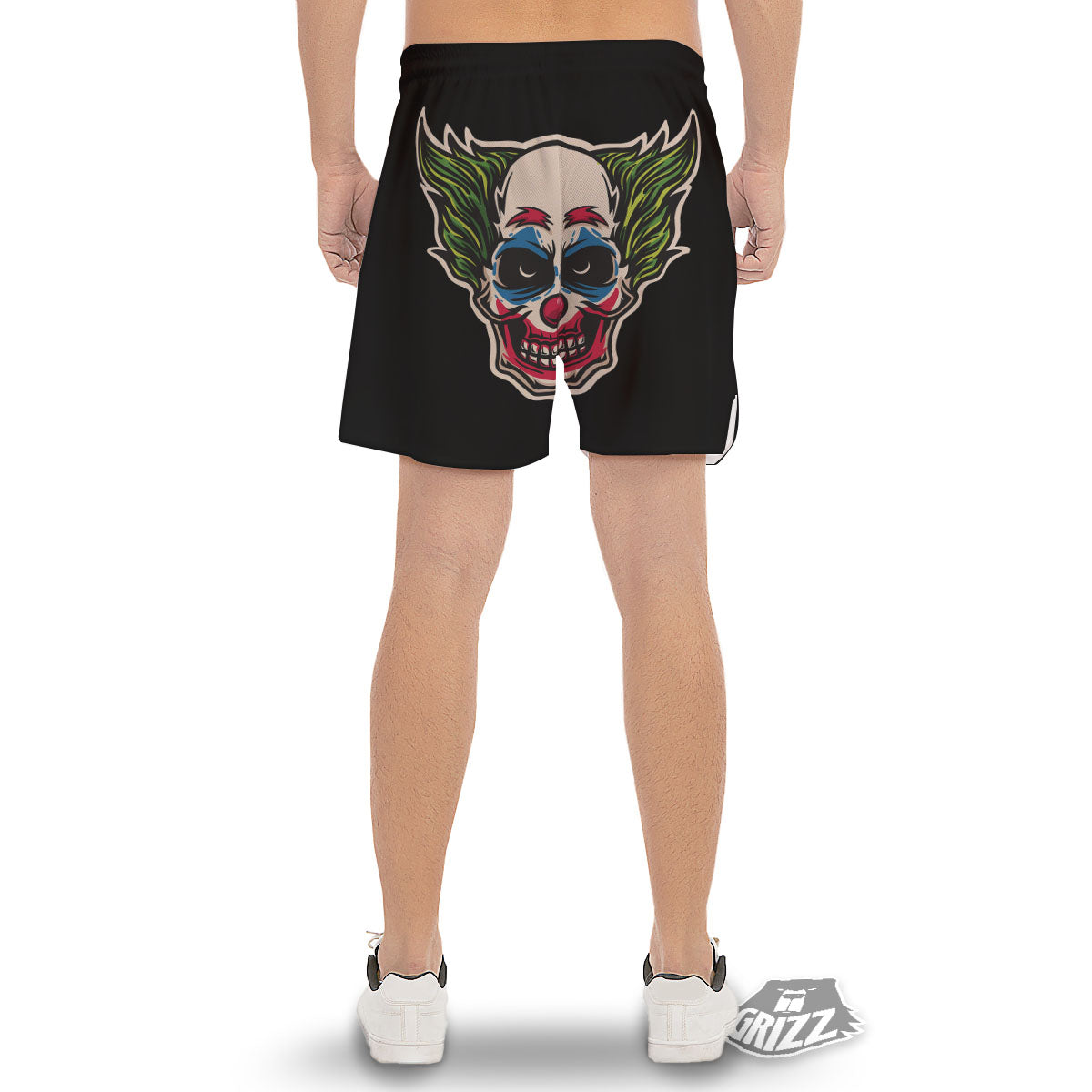 Clown Scary Cartoon Print Men's Gym Shorts-grizzshop
