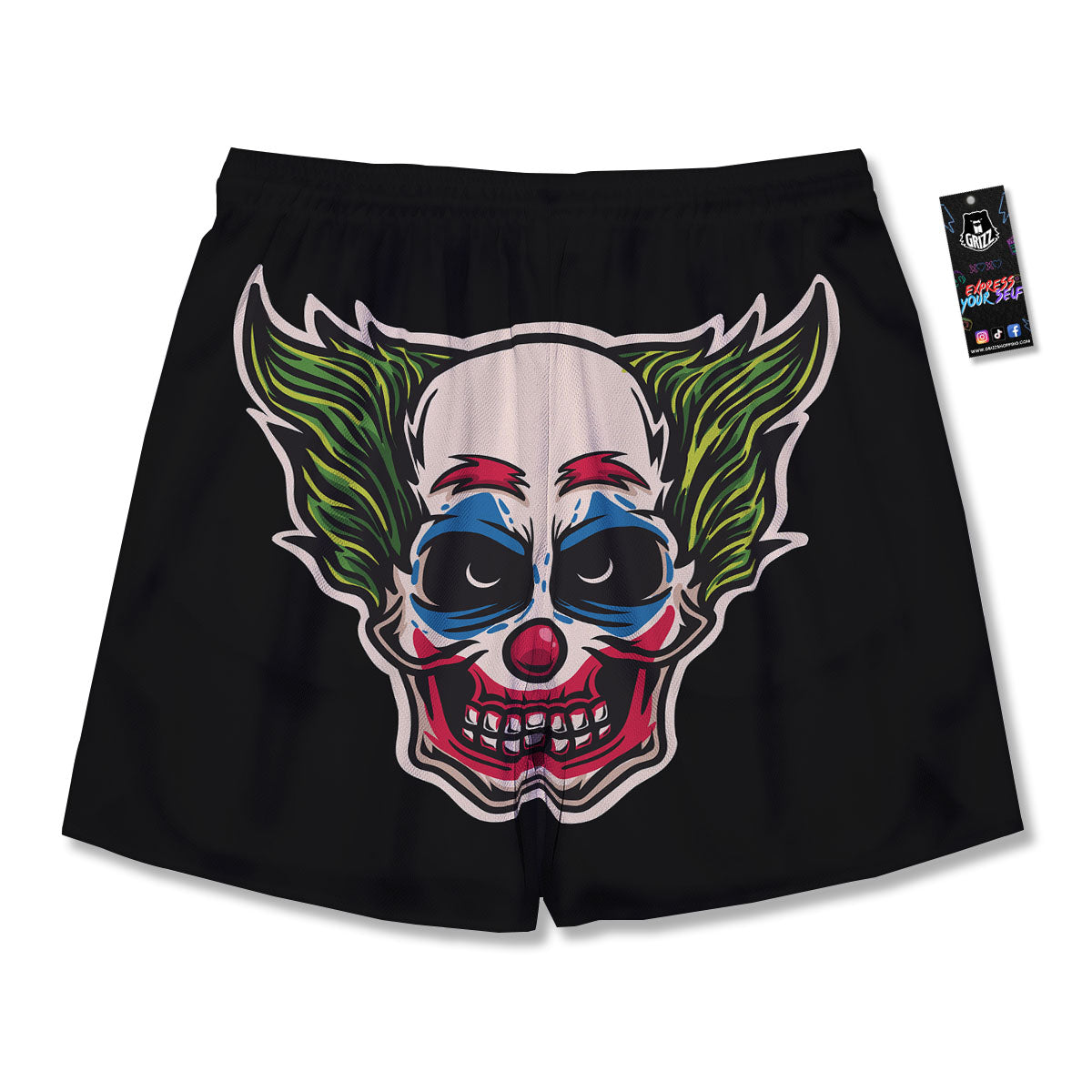 Clown Scary Cartoon Print Men's Running Shorts-grizzshop