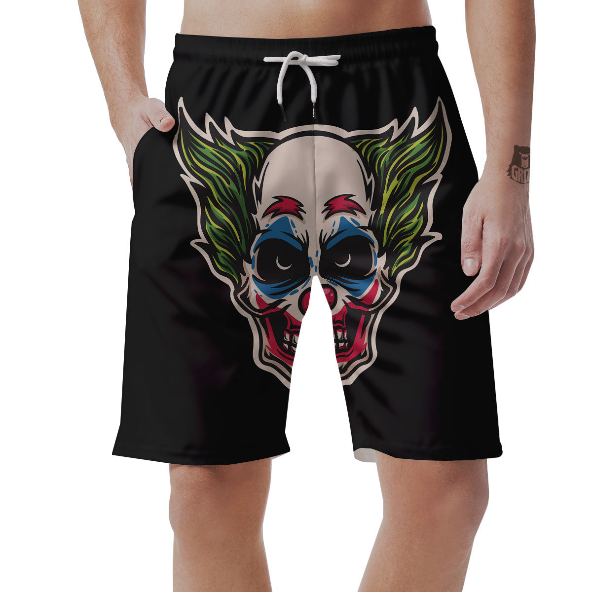 Clown Scary Cartoon Print Men's Shorts-grizzshop