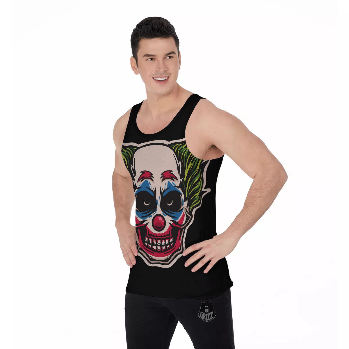 Clown Scary Cartoon Print Men's Tank Top-grizzshop