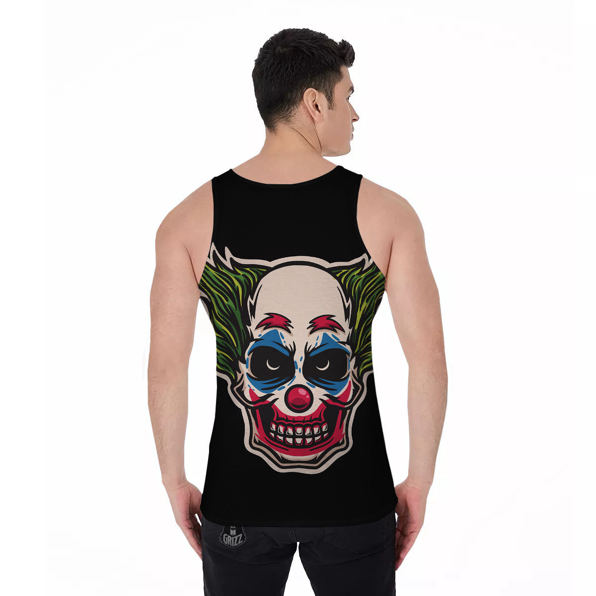 Clown Scary Cartoon Print Men's Tank Top-grizzshop