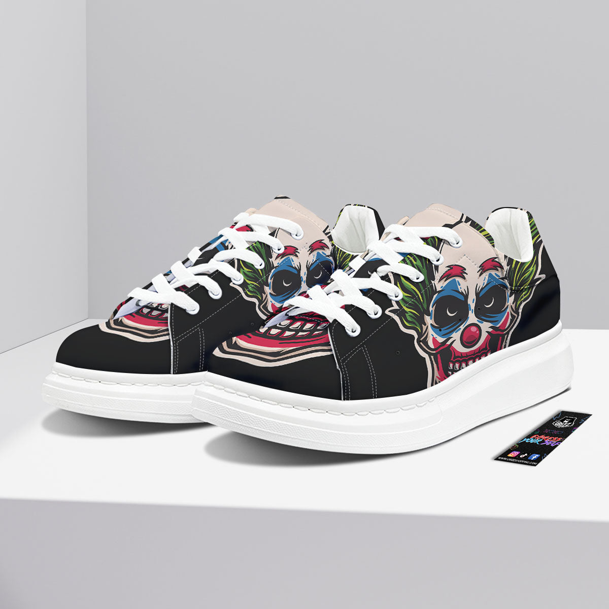 Clown Scary Cartoon Print Platform Shoes-grizzshop