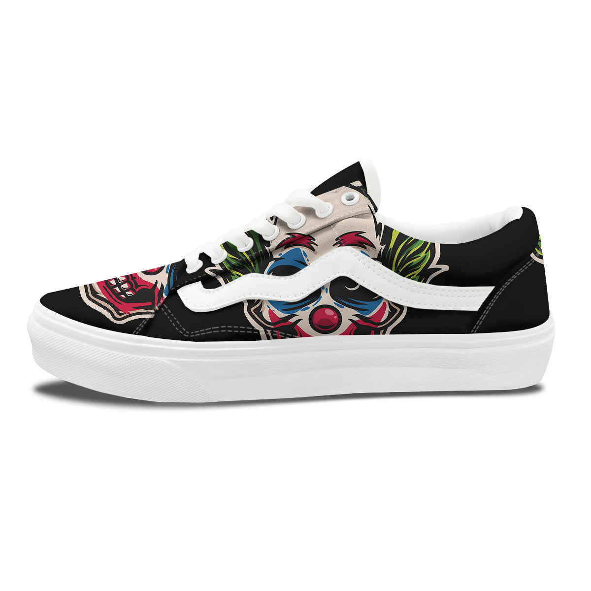 Clown Scary Cartoon Print Skate Shoes-grizzshop