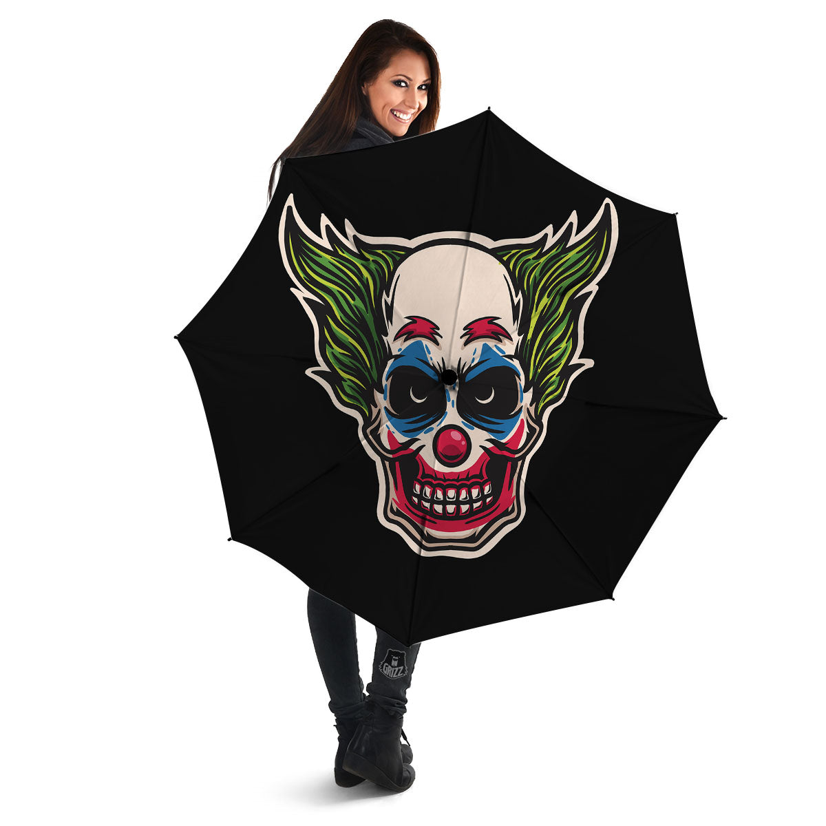 Clown Scary Cartoon Print Umbrella-grizzshop
