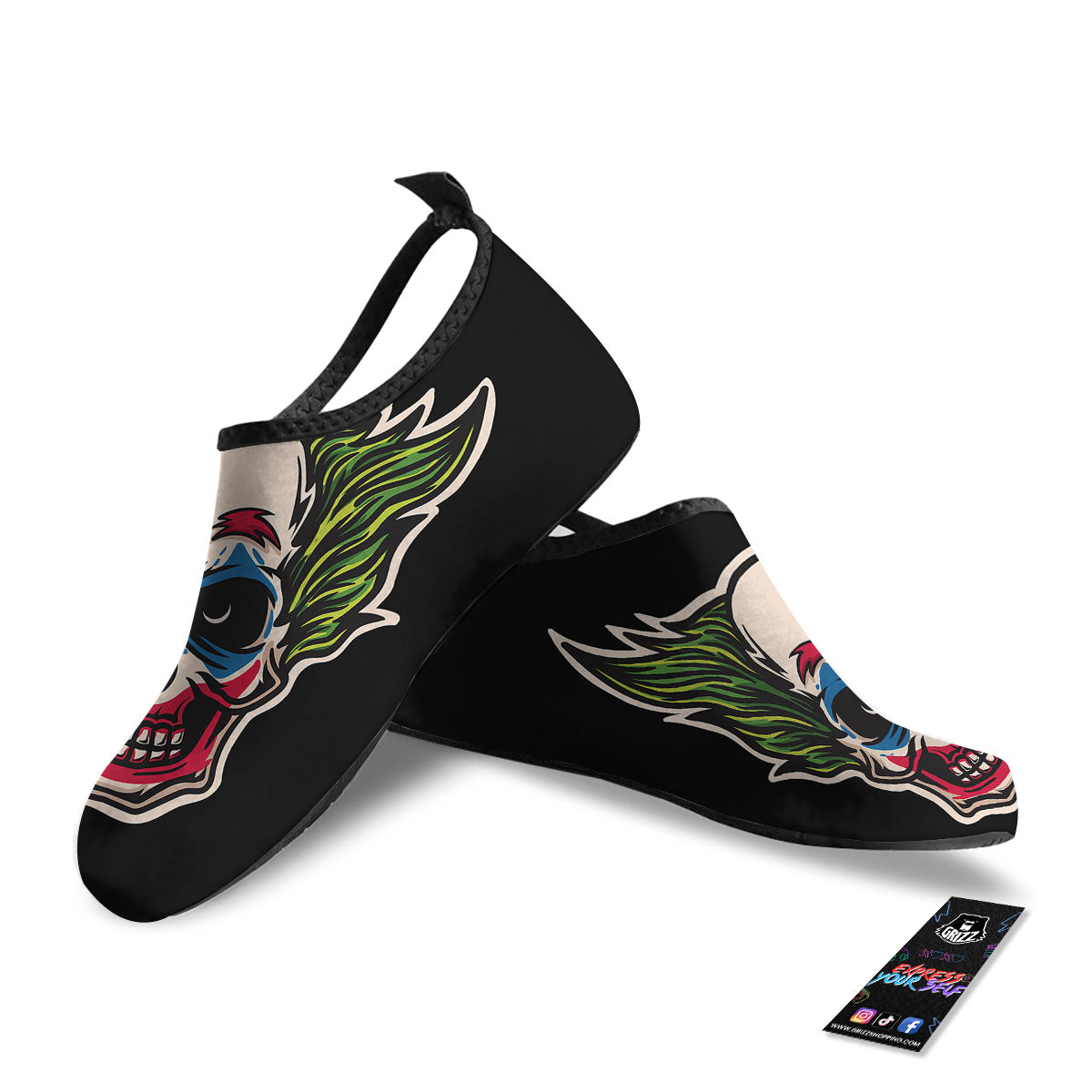 Clown Scary Cartoon Print Water Shoes-grizzshop