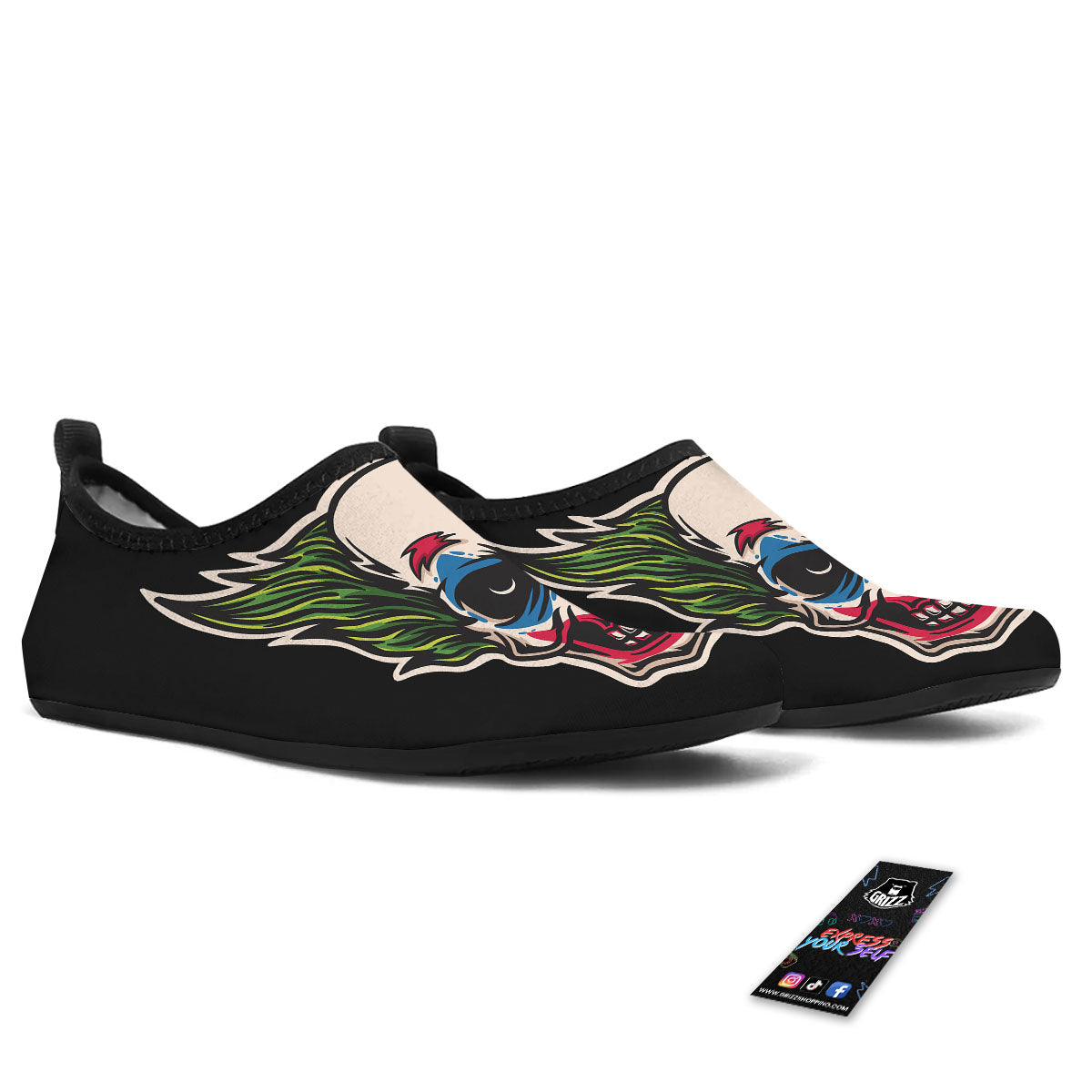 Clown Scary Cartoon Print Water Shoes-grizzshop