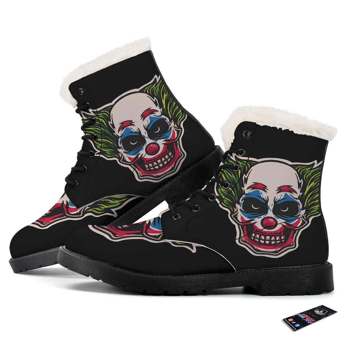 Clown Scary Cartoon Print Winter Boots-grizzshop