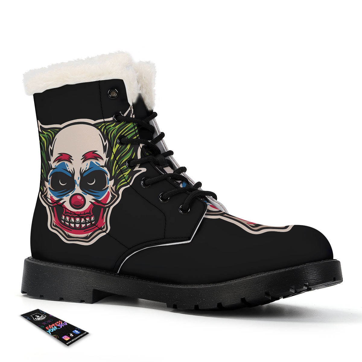 Clown Scary Cartoon Print Winter Boots-grizzshop