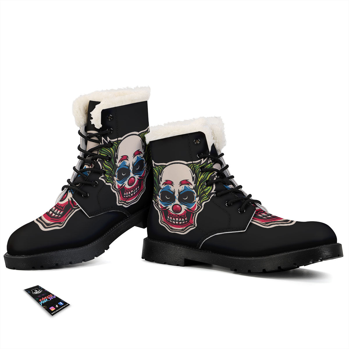Clown Scary Cartoon Print Winter Boots-grizzshop