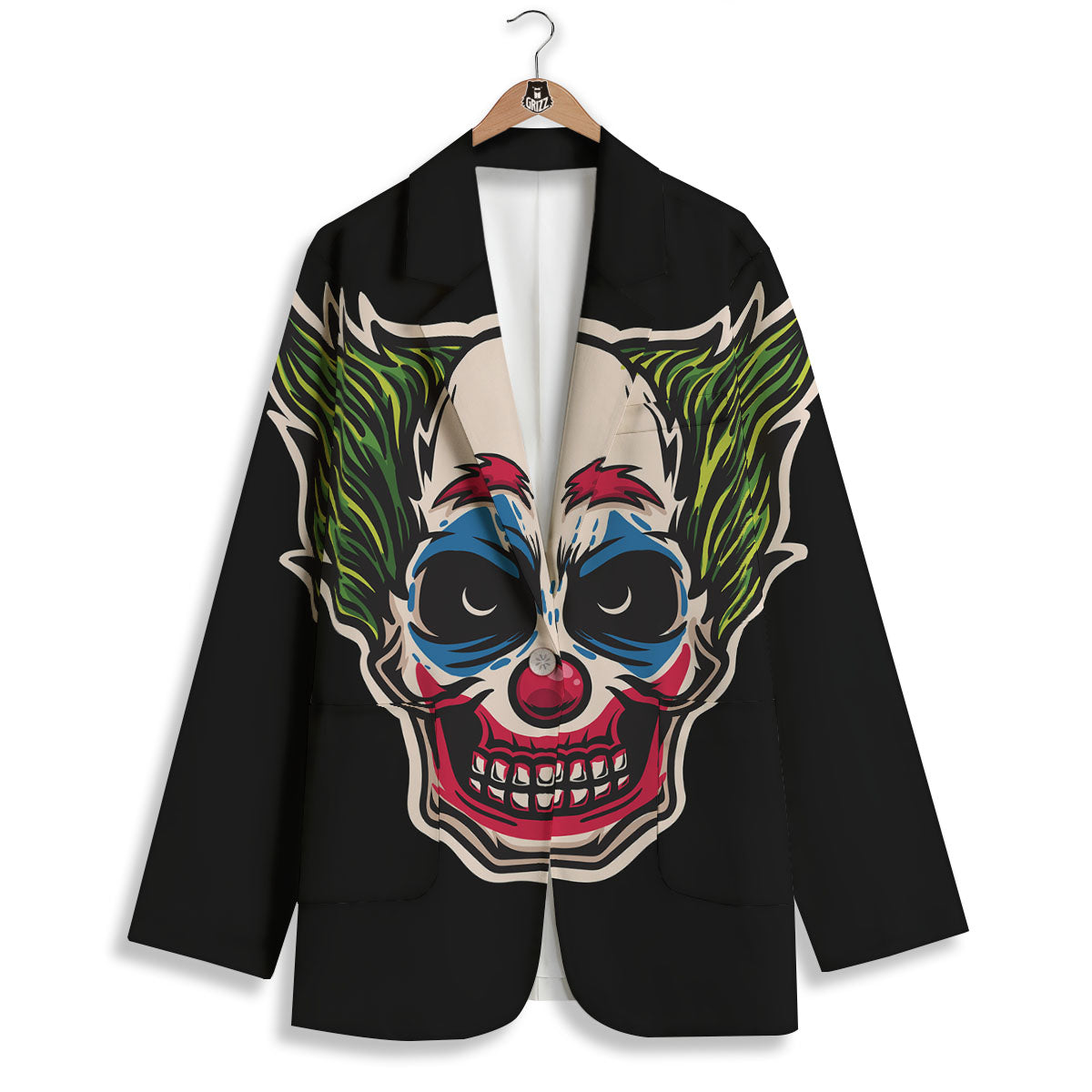 Clown Scary Cartoon Print Women's Blazer-grizzshop
