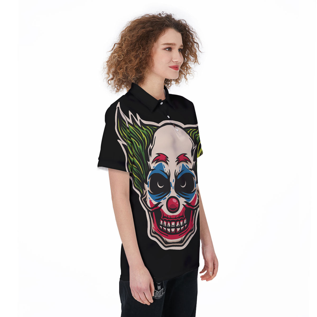 Clown Scary Cartoon Print Women's Golf Shirts-grizzshop