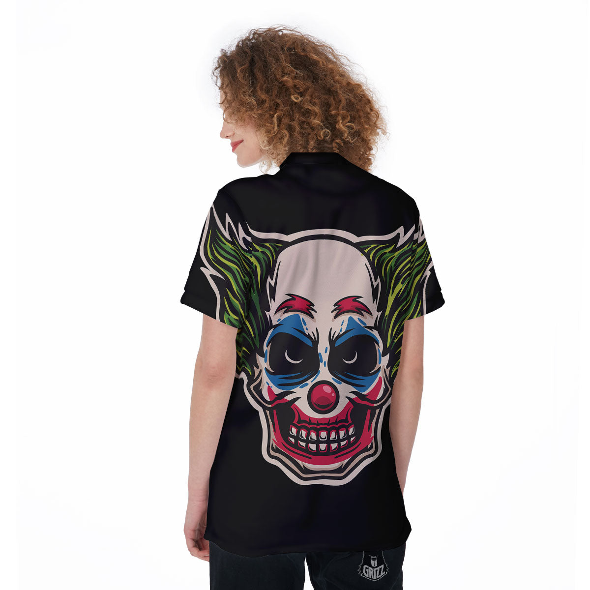 Clown Scary Cartoon Print Women's Golf Shirts-grizzshop
