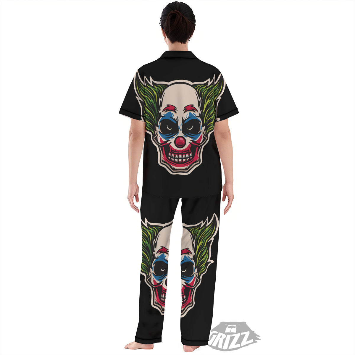 Clown Scary Cartoon Print Women's Pajamas Set-grizzshop