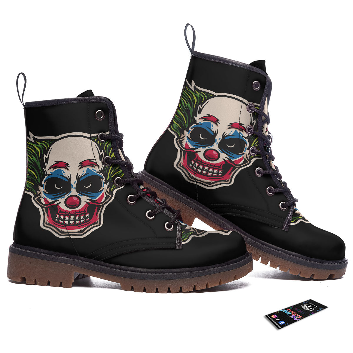 Clown Scary Cartoon Print Work Boots-grizzshop