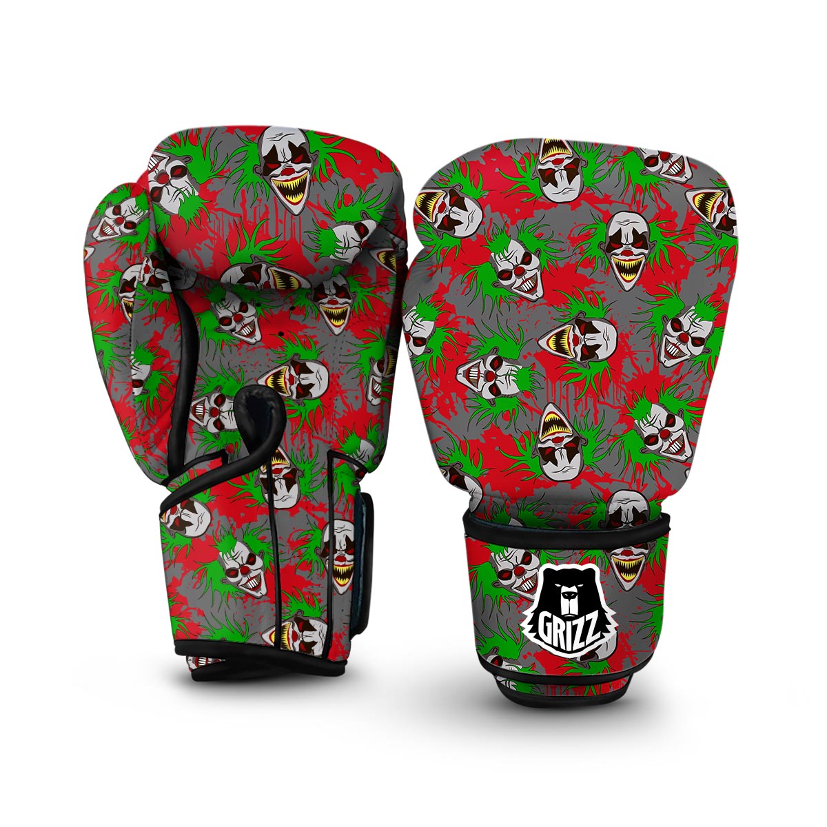 Clown Scary Pattern Print Boxing Gloves-grizzshop