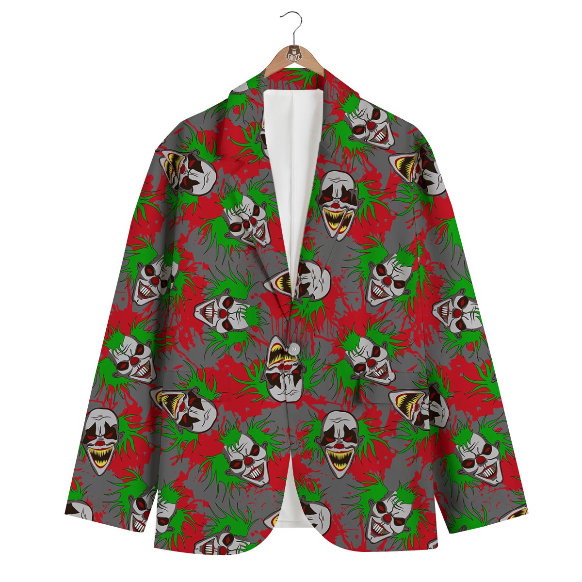 Clown Scary Pattern Print Men's Blazer-grizzshop