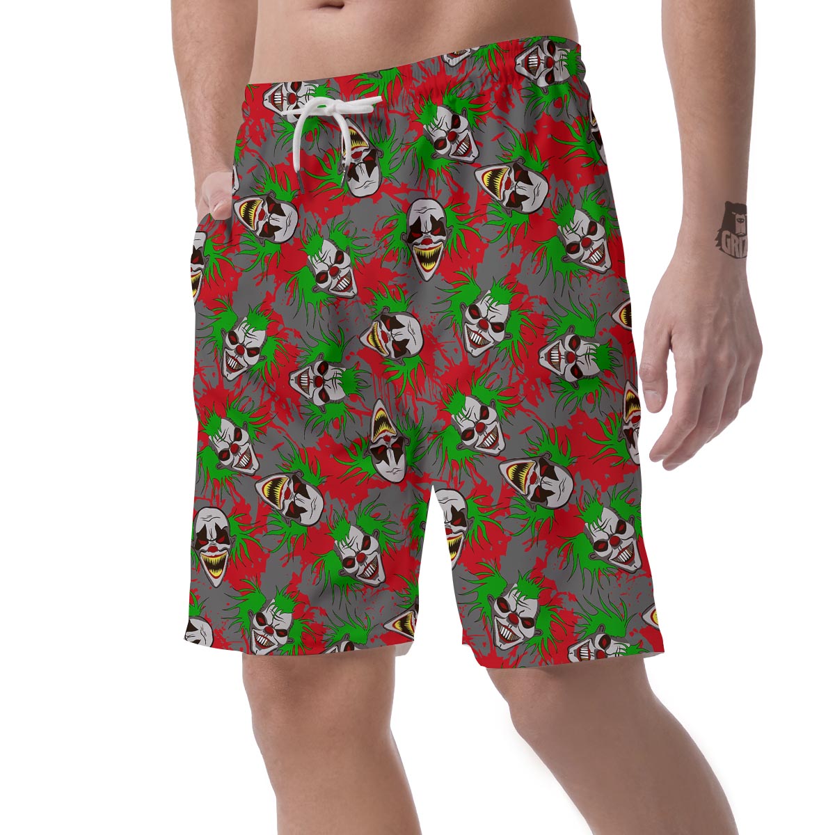 Clown Scary Pattern Print Men's Shorts-grizzshop