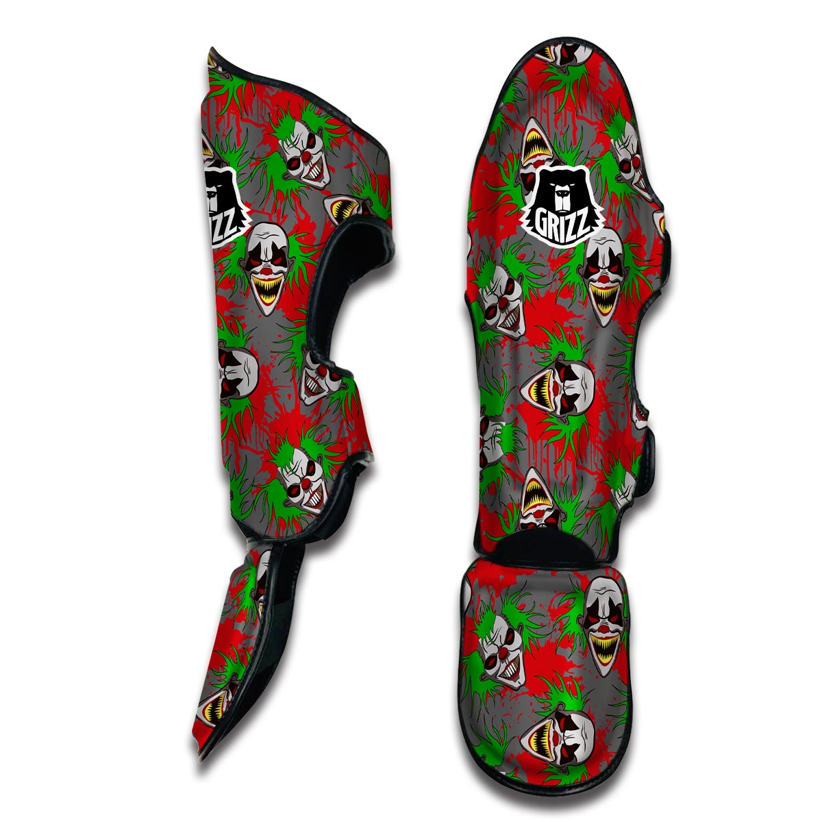 Clown Scary Pattern Print Muay Thai Shin Guards-grizzshop