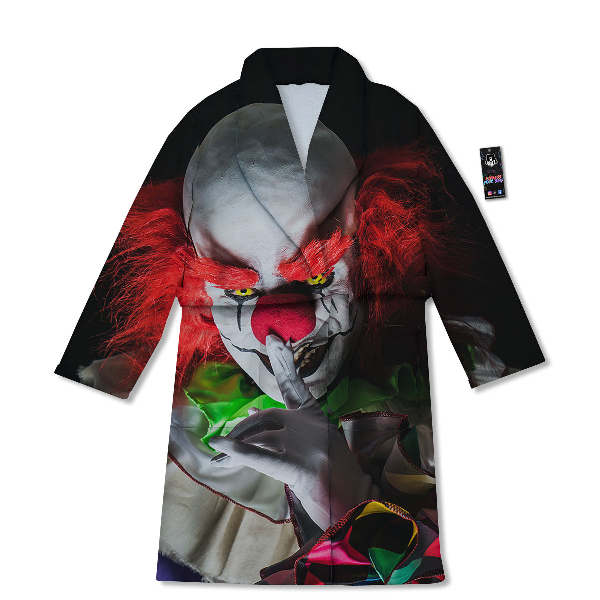 Clown Scary Print Bathrobe-grizzshop
