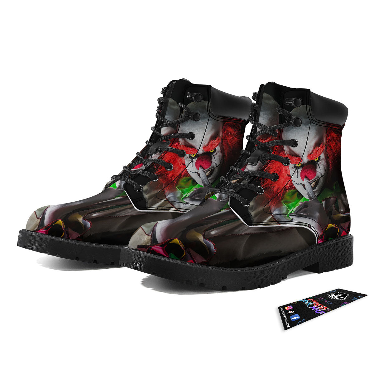 Clown Scary Print Boots-grizzshop